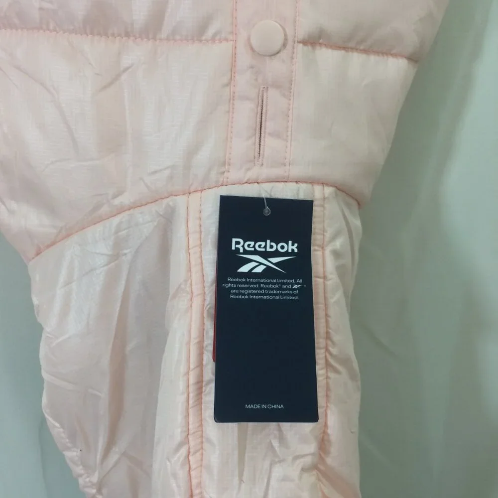NEW Reebok Dog Jacket Puffer Hooded Pink NWT Machine Wash Size XL